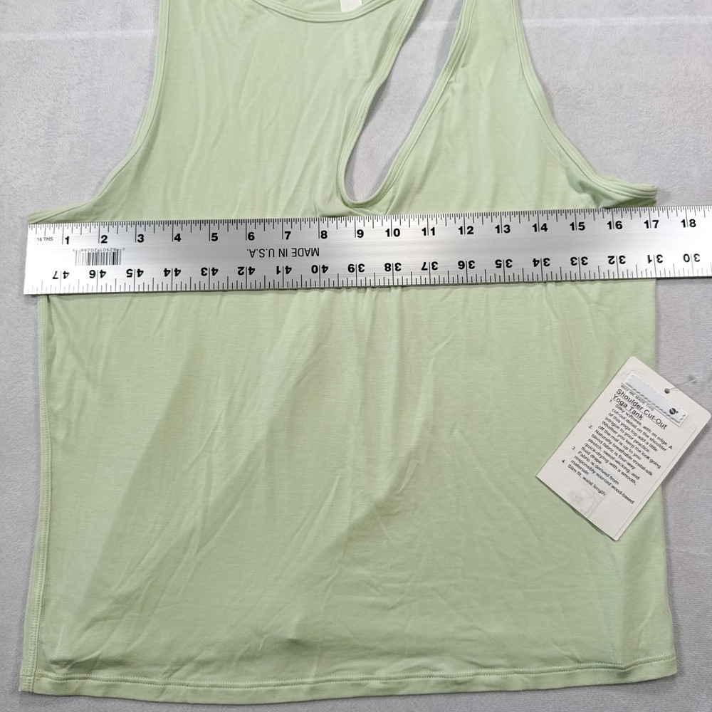 NWT LULULEMON Women's 10 Light‎ Green Shoulder Cut-Out Yoga Tank Athletic Top - Picture 6 of 7